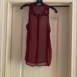 Shear tank top button down